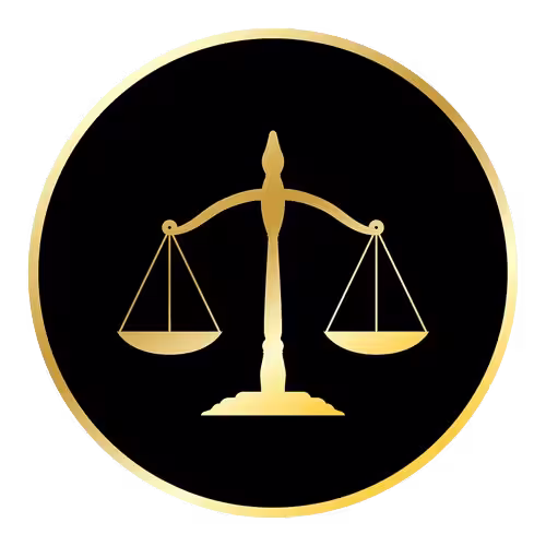 Logo de la balanza de la justicia - abogada especializada